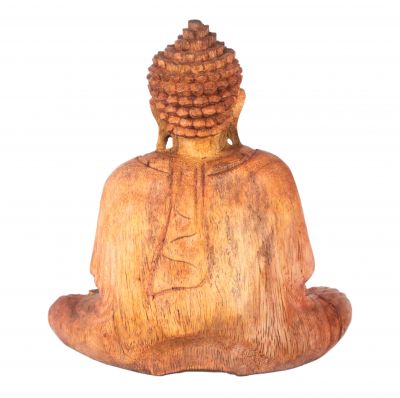 Carved wooden statue of Sitting Buddha 5 Indonesia