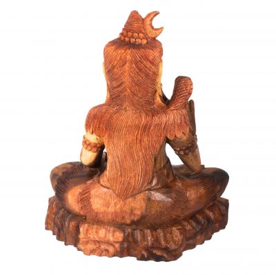 Carved wooden statue of Sitting Shiva 2 Indonesia