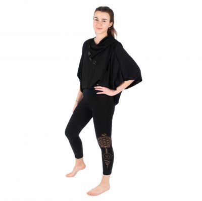 Women's poncho / pelerine with buttons Kanya Black Thailand