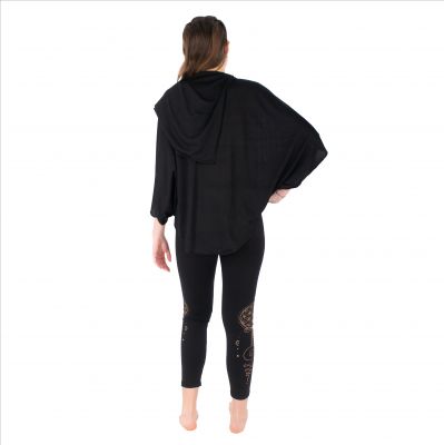 Women's poncho / pelerine with buttons Kanya Black Thailand
