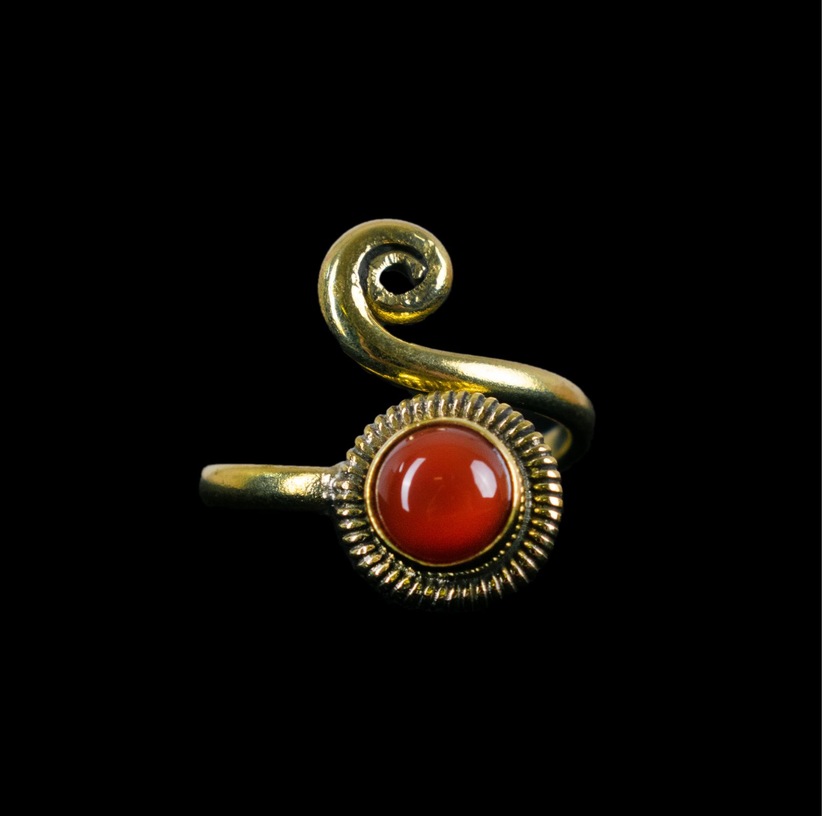 Brass ring Aurelia Carnelian India
