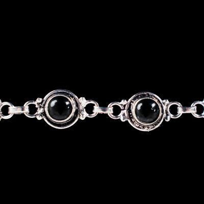 German silver bracelet Marisela Black Onyx India