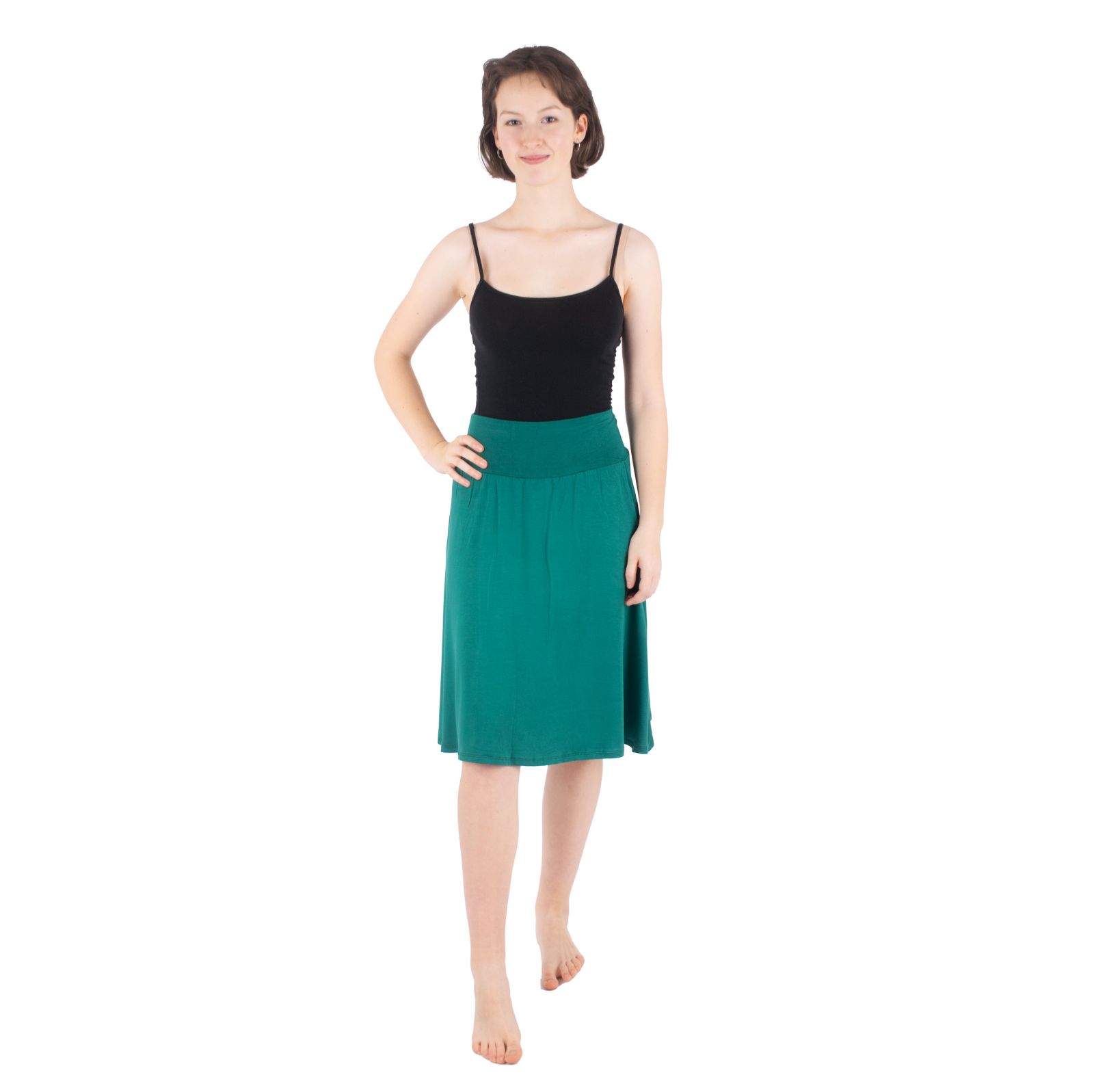 Single-colour midi skirt Panitera Bottle Green Thailand