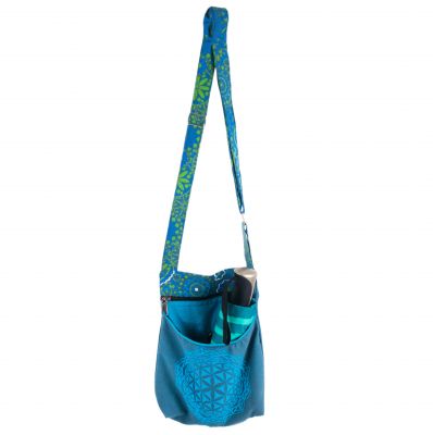 Cotton handbag Daire Blue Nepal