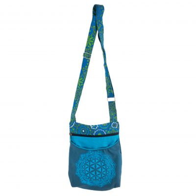 Cotton handbag Daire Blue Nepal