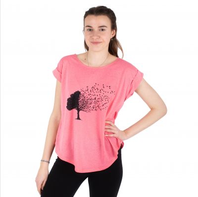 Short sleeve lady T-shirt Darika Tree Dandelion Pink | S/M