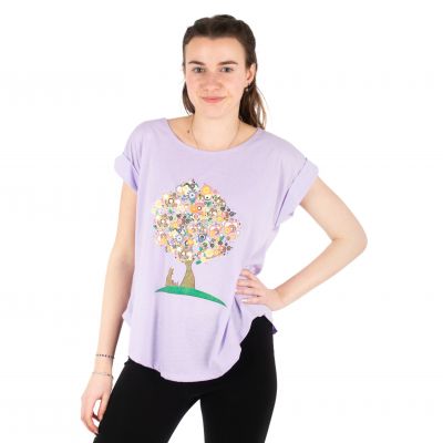 Short sleeve lady T-shirt Darika Tree of Friendship Lilac | S/M