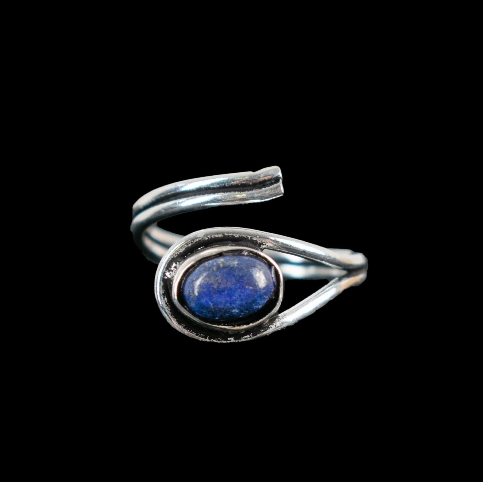 German silver ring Ovidie Lapis Lazuli India