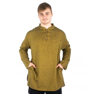 Kurta Vikram Mustard Yellow - men's long-sleeved shirt | M, L, XL, XXL