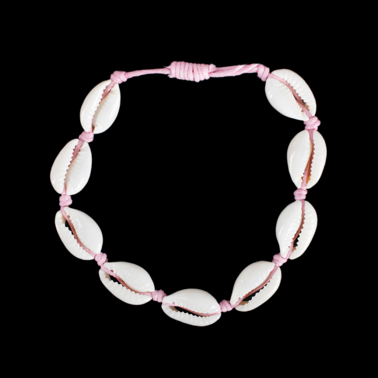 Macramé bracelet with Kauri shells - Luanna Light Pink Thailand