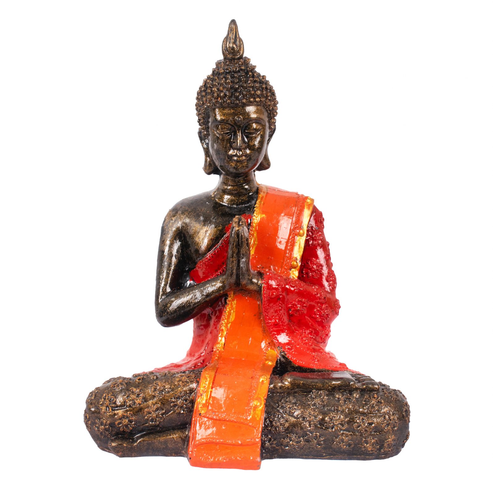 Painted resin statuette Colourful Buddha 20 cm Indonesia