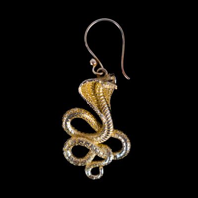Brass earrings Large Cobras 1