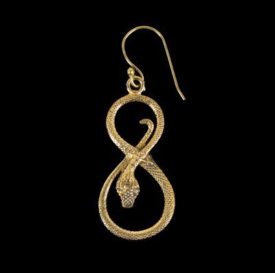 Brass earrings Snake Eight 1