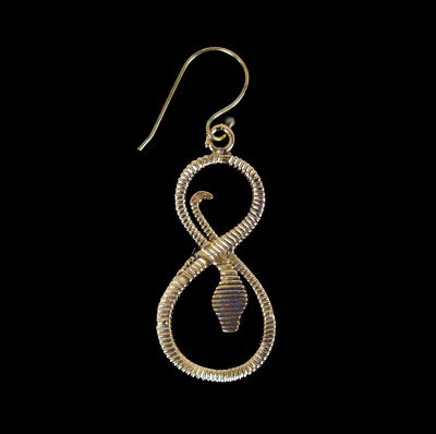Brass earrings Snake Eight 1 India