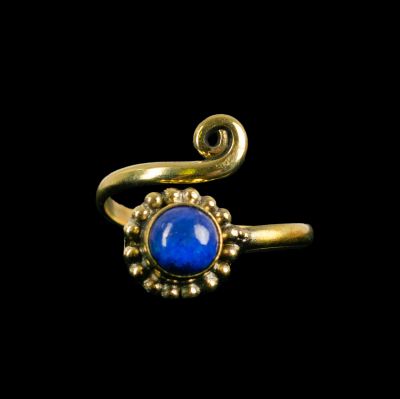 Brass ring Cornelia Lapis lazuli