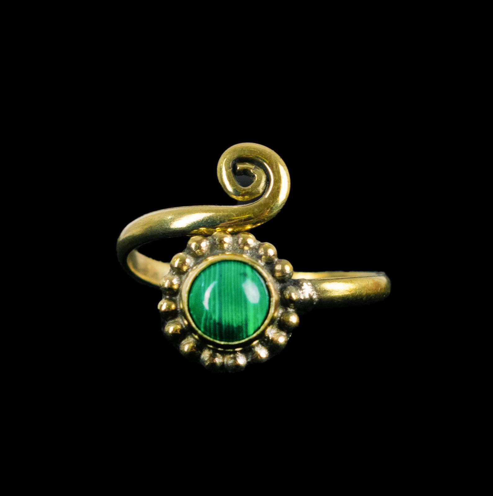 Brass ring Cornelia Malachite India