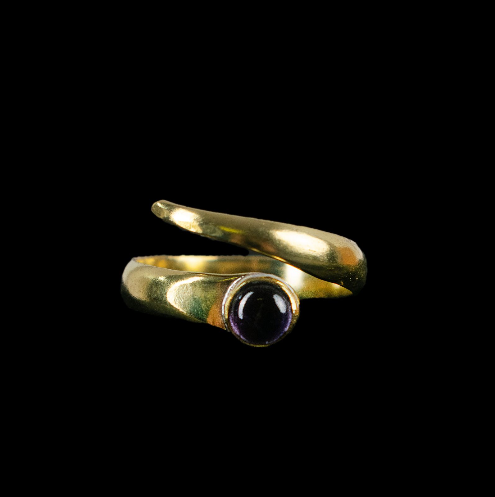 Brass ring Dimitra Amethyst India