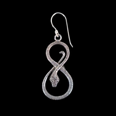 German silver earrings Snake Eight 2