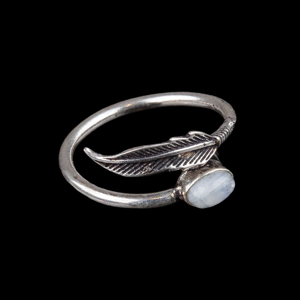 German silver ring Fairuzam Moon stone India
