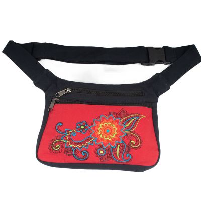 Cotton fanny pack with embroidery Albena Red 1
