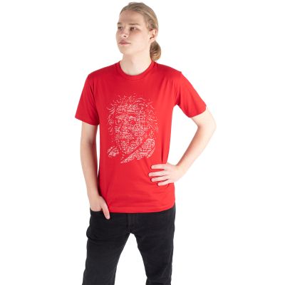 Cotton t-shirt with print Einstein - red | M, L, XL, XXL