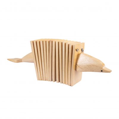 Wooden rattle in the shape of an accordion - Dolphin