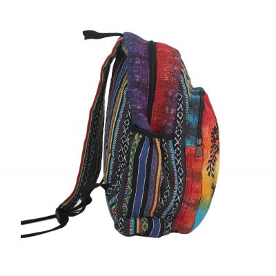 Ethnic backpack made of hemp Tree - coloured Nepal