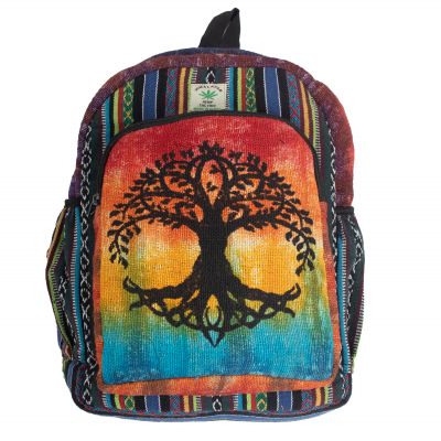 Ethnic backpack made of hemp Tree - coloured