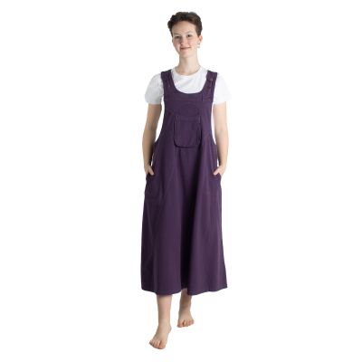 Dungaree / apron cotton dress Jayleen Purple Nepal
