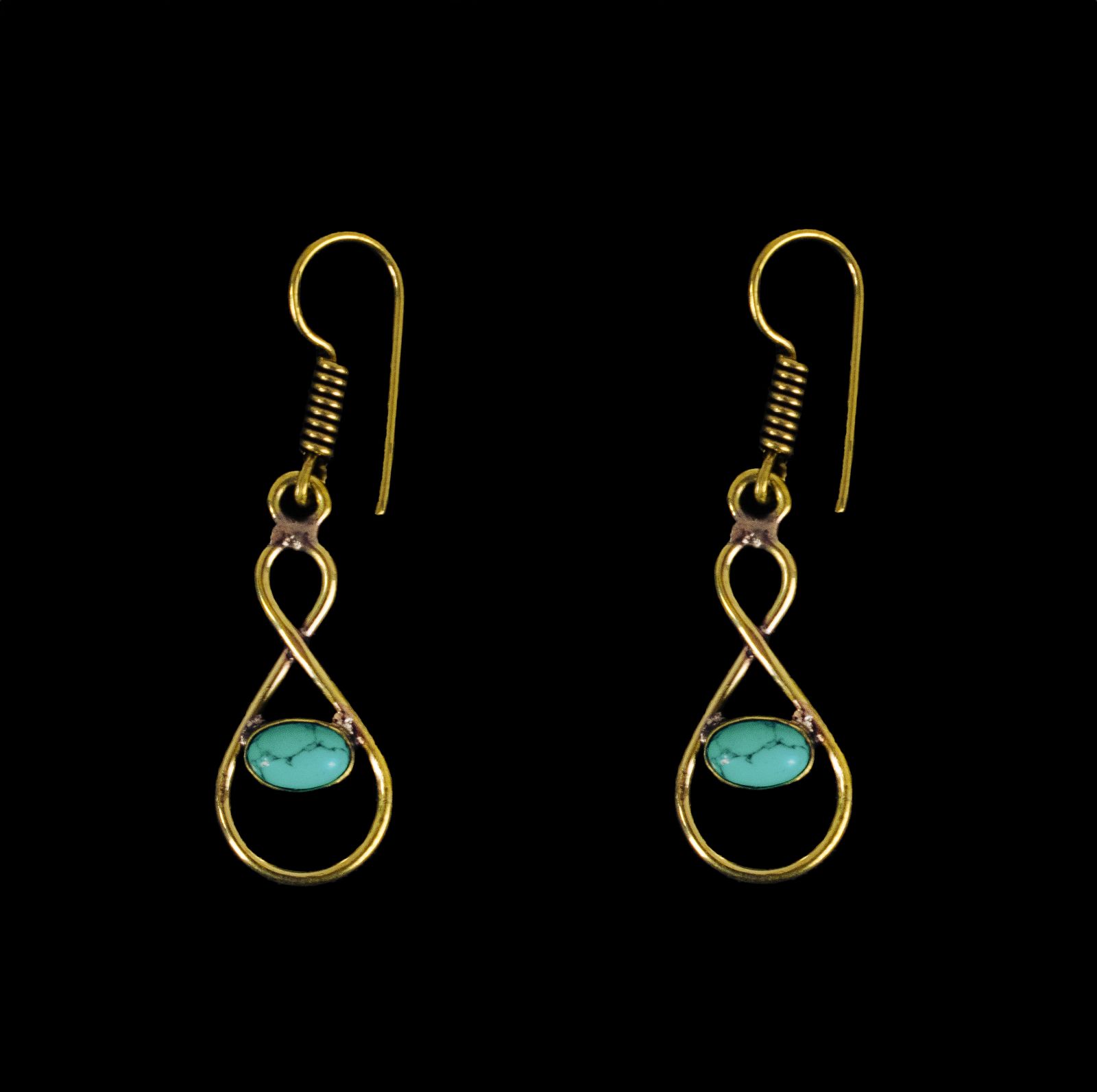 Brass earrings Jute Tyrkenite India
