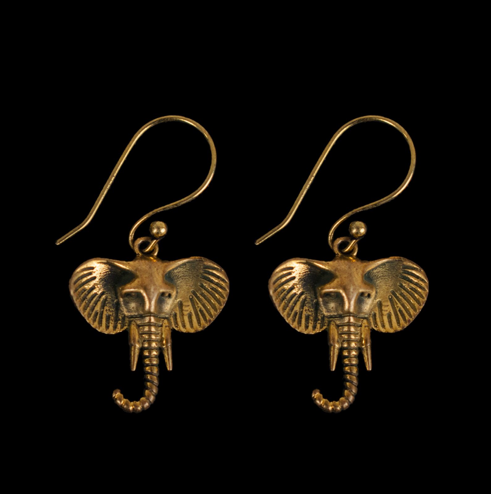 Brass earrings Elephants 2 India