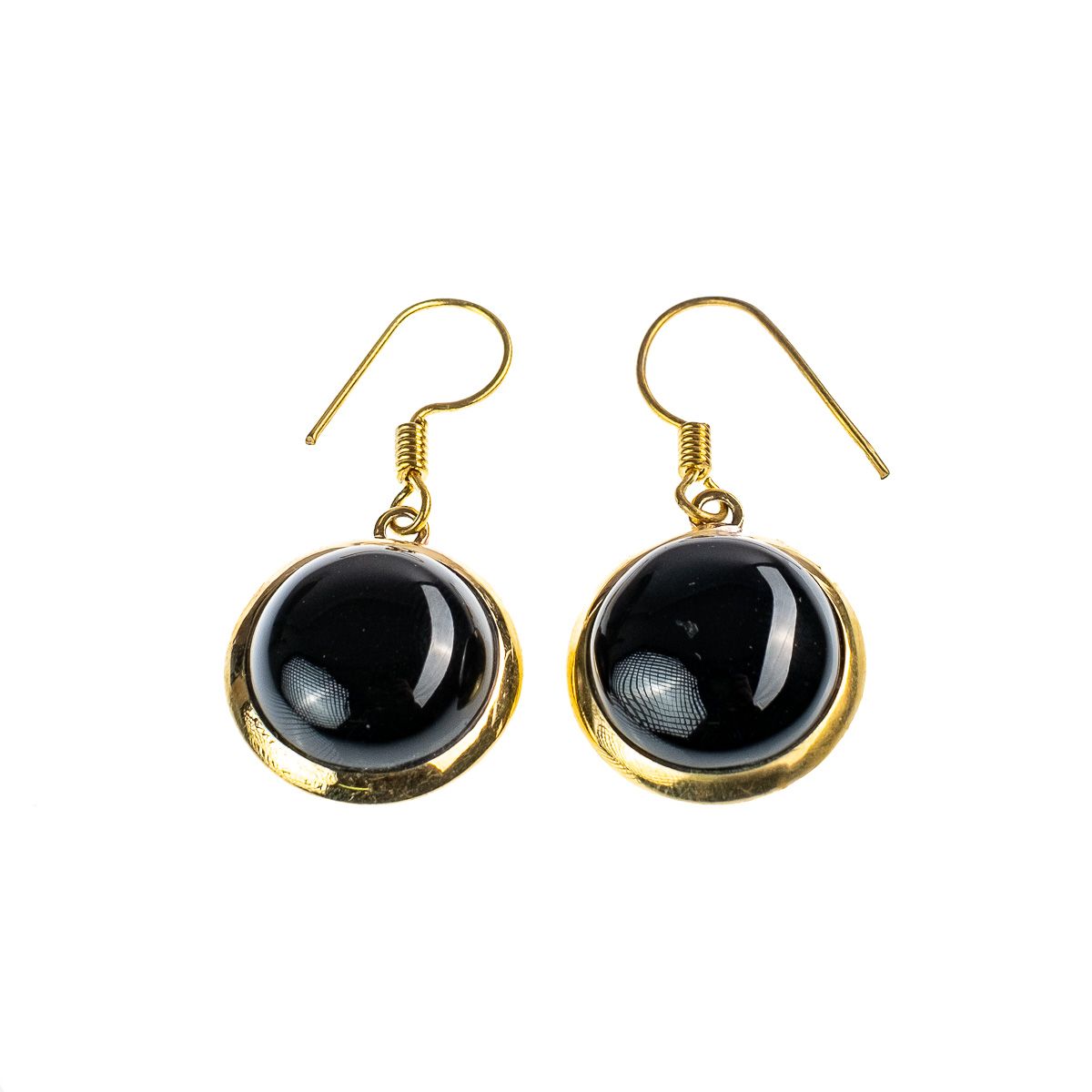 Brass earrings Purnimal Black onyx India