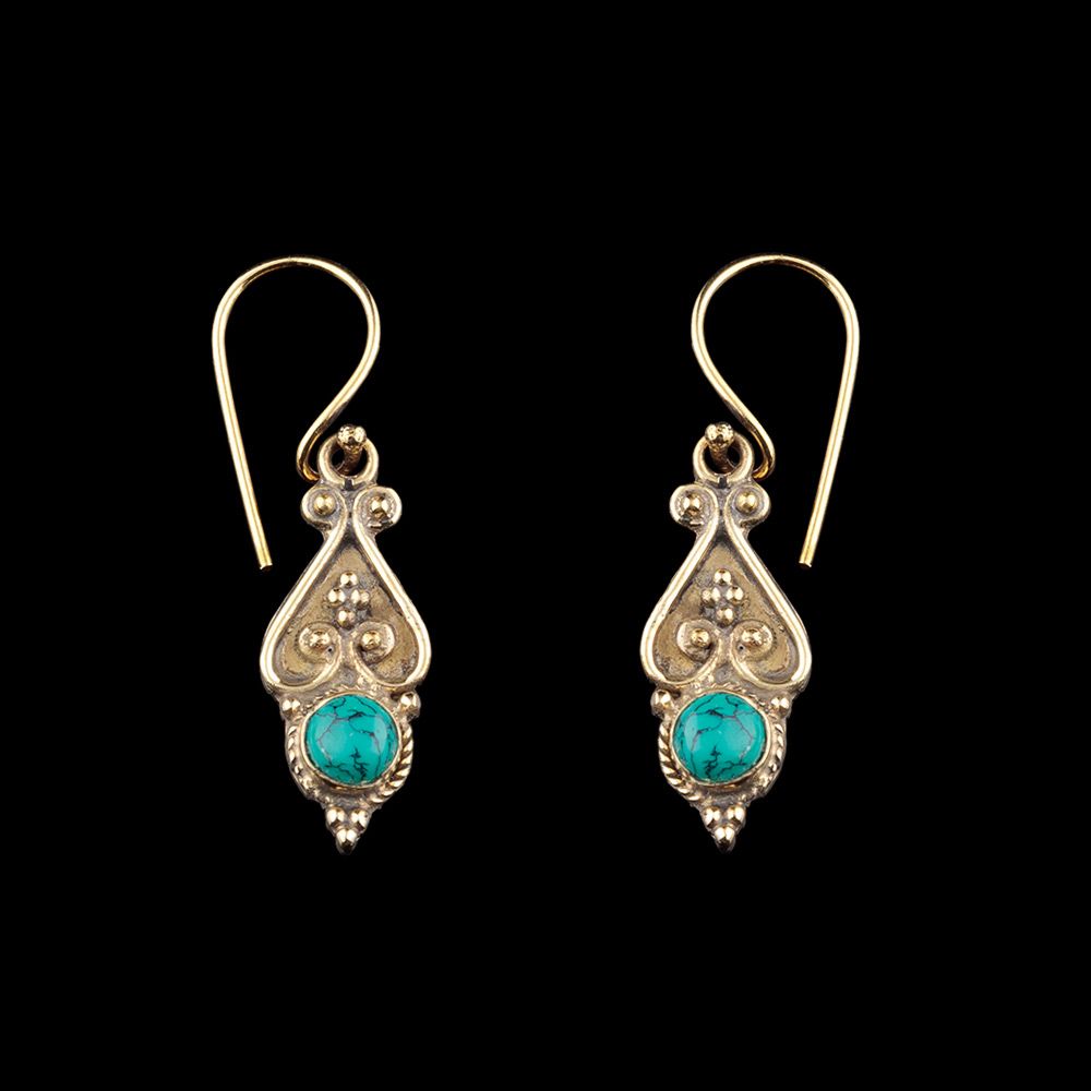 Brass earrings Agastye Tyrkenite India