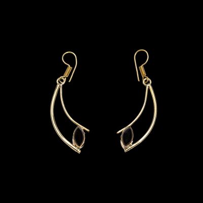 Brass earrings Amaris Black onyx