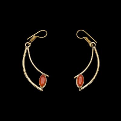 Brass earrings Amaris Cornelian | LAST PAIR!