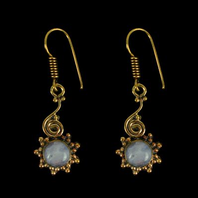 Brass earrings Helen Moon stone | LAST PAIR!