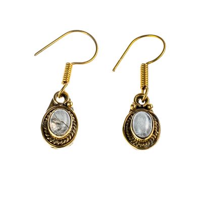 Brass earrings Kalene Moon stone