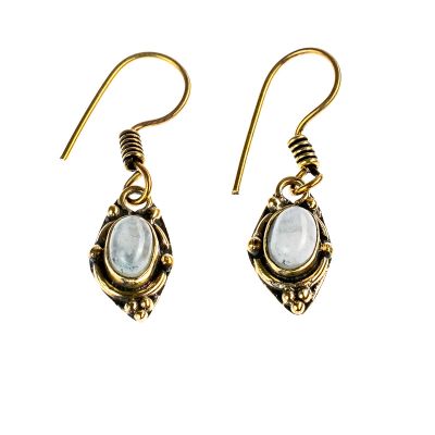 Brass earrings Marisol Moon stone