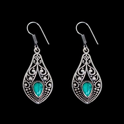 German silver earrings Lestari Tyrkenite