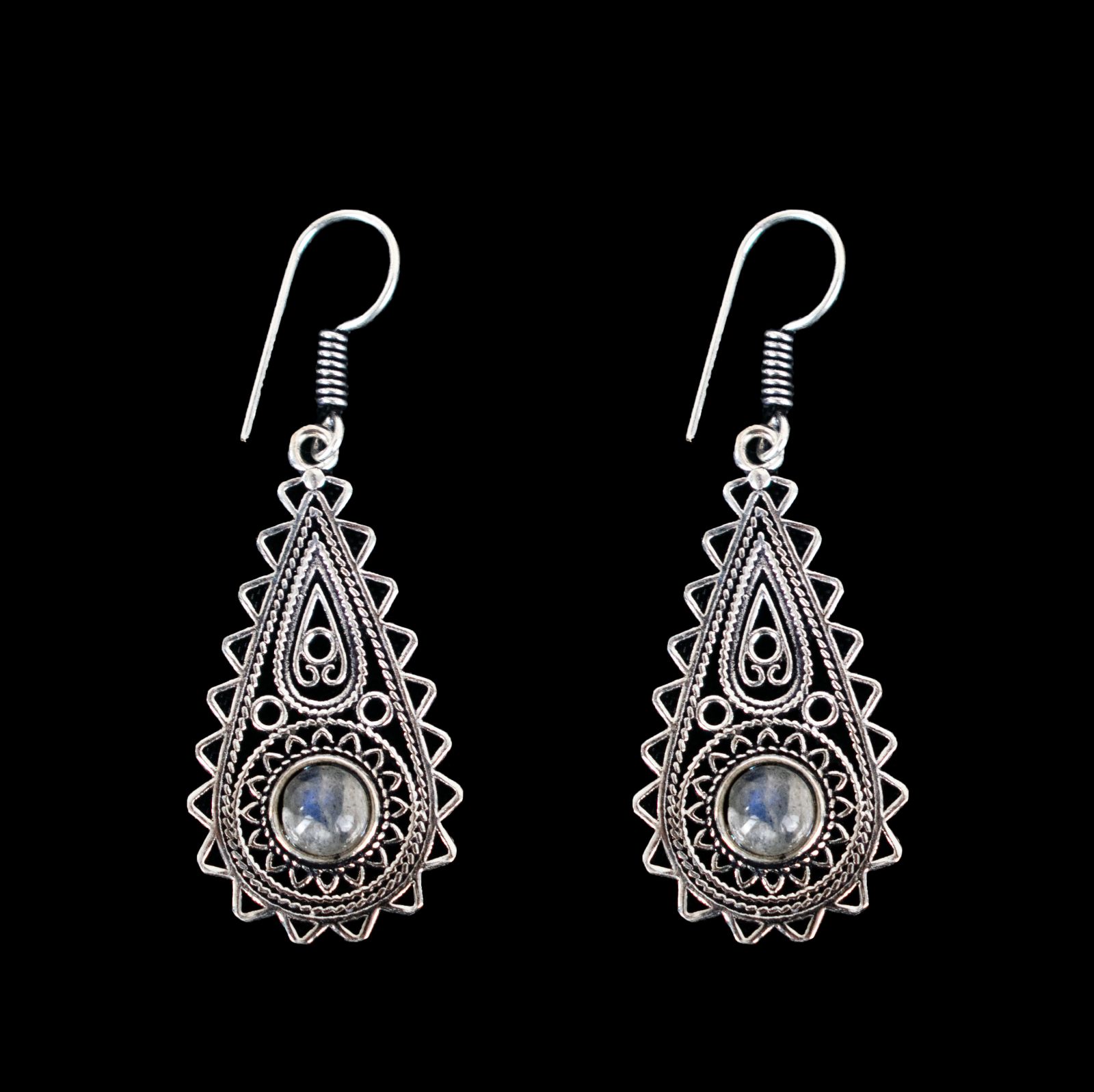German silver earrings Marilag Labradorite India