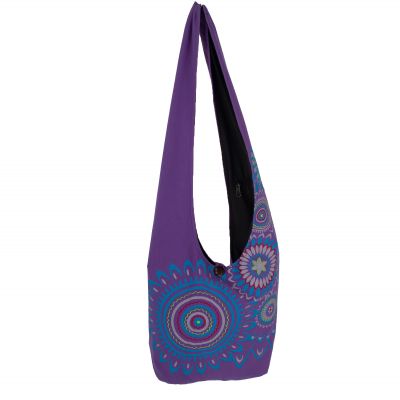 Oriental satchel with mandala print Sunita Purple Nepal