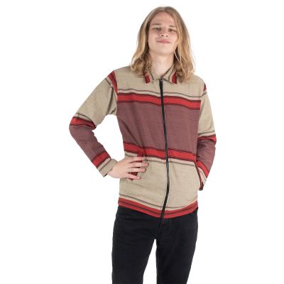 Men's cotton ethnic jacket Atman Brown-Red Nepal