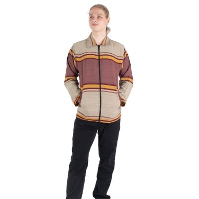 Men's cotton ethnic jacket Atman Brown-Yellow | S, M, L, XL, XXL