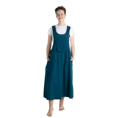 Dungaree / apron cotton dress Jayleen Petrol Blue blue | S/M