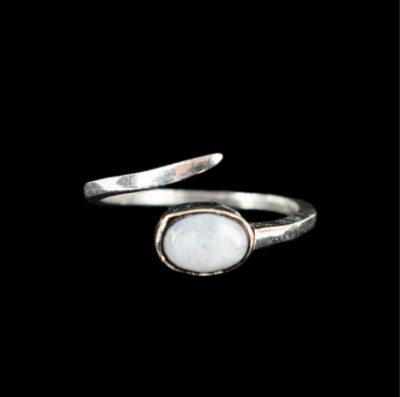 German silver ring Caliope Moon stone