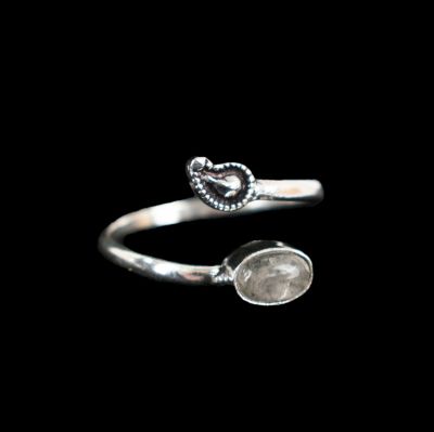 German silver ring Laurentie Labradorite