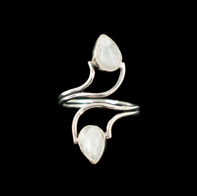 German silver ring Zoe Moon stone