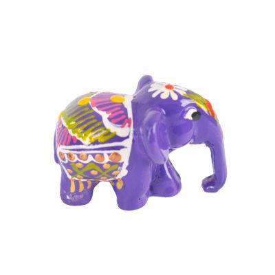 Hand-painted elephant statuette Bawah Ungu