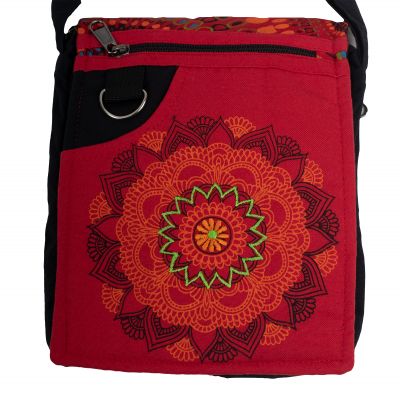 Passport handbag with mandala print Parvati Red Nepal