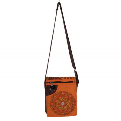 Passport handbag with mandala print Parvati Orange